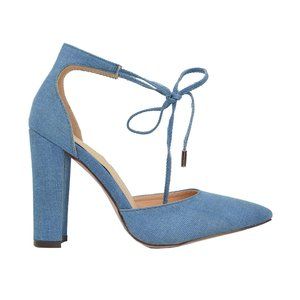 Women's Closed Pointed Toe Block Heel with Ankle Straps